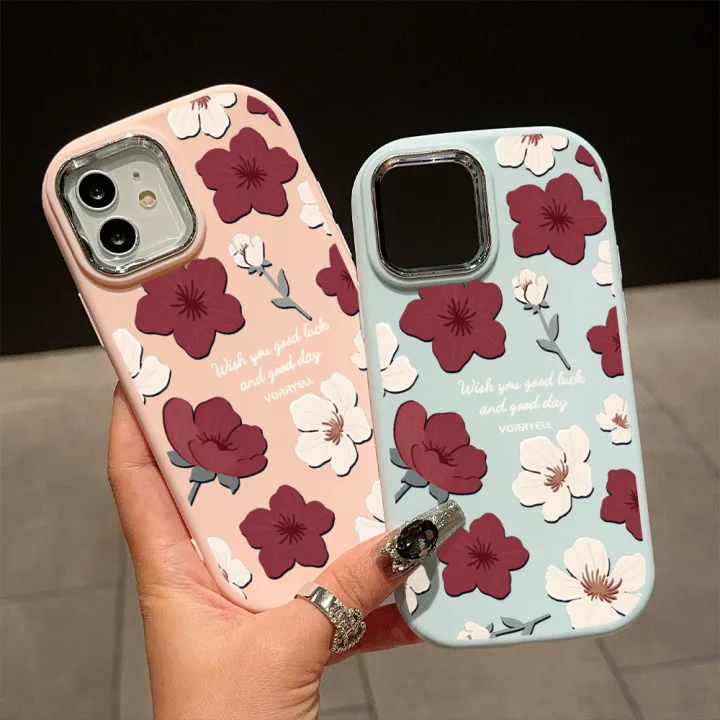 ZeroQiQi%20for%20Samsung%20A53%205G%20Back%20Cover%20Red%20White%20Flowers%20Silver%20Lens%20Protection%20Edge%20Soft%20Rubber%20Mobile%20Phone%20Cases%20-%20Image%205