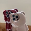 HOCE Korean Glitter 3D Bear Cute Phone Cases For iPhone 17 16 15 14 13 12 11 Pro Max 14 15 16 Plus Case Silicone Cartoon Shockproof Cover. 