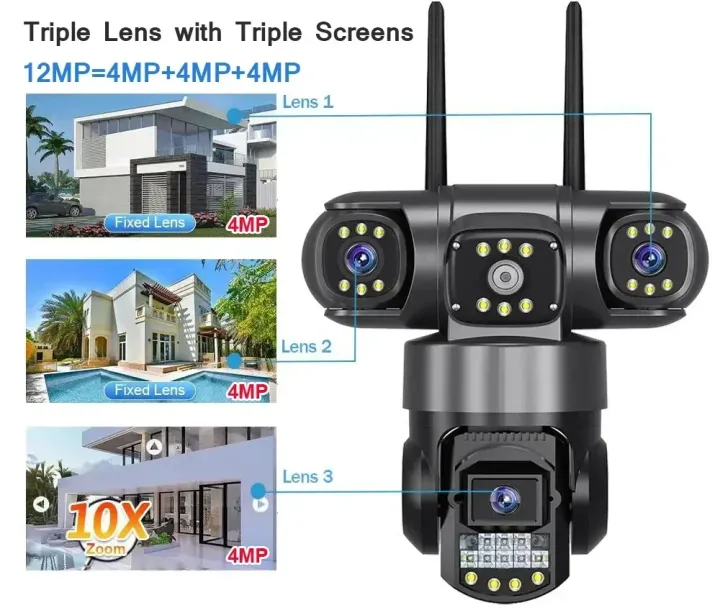 WiFi%20Triple%20Lens%20Camera%20Outdoor%2012MP%206K%20Triple%20Lenses%20Triple%20Screens%20Security%20Video%20Monitor%20Night%20Vision%20V380%20Pro%20Waterproof%20CCTV%20Cameras%20-%20Image%202