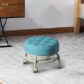 Rolling Stools with Wheels 360° Rotating Housework Stool PU Leather Seat Padded Shoe Changing Stool. 