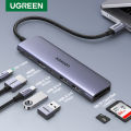 UGREEN USB C Hub 7-in-1, 5 Gbps USB-C Hub with 4K HDMI, 100W Power Delivery, USB-C and 2 USB-A Data Ports, SD/TF Card Reader, Multiport Adapter for MacBook Air iPad Pro. 
