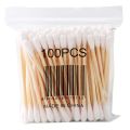 Double Head 100 Pcs Soft Cotton Swab Women Wood Stick beauty stick Makeup Cotton Buds Tip For Nose Ears Cleaning Care Tool. 