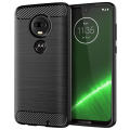 lthmy for Motorola Moto G7 Plus Case Carbon Fiber TPU Soft Silicone Back Cover Armor Phone Case Casing. 