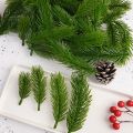 10pcs Artificial Pine Needle Plants Plastic Christmas Tree DIY Green Snow Pine Branches for Wedding Home Decor Flower Wreath Wholesale. 