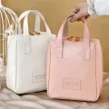 Pu Makeup Bag With Handle, Multi-functional Makeup Bag, Waterproof Portable Multi-layer PU Toiletries Cosmetics Storage Bag. 