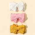 3Pcs/Set Cute Baby Headband For Girls Bow Solid Color Baby Girl Turban Kids Headwear Elastic Baby Hair Band Hair Accessories Set. 