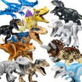 Large particle building blocks Stegosaurus dinosaur Jurassic Park Tyrannosaurus Rex embled toy brick educational toy. 