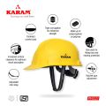 Karam ISI Marked Safety Helmet with Ratchet Type Adjustment for Outdoor Head Protection (Yellow) PN521  (FROM INDIA) SAM. 