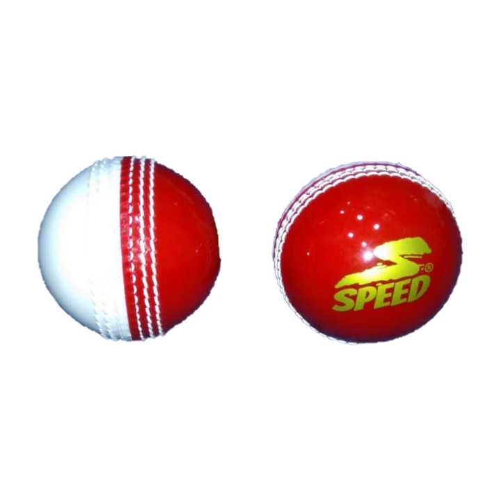 Speed Cricket Leather Ball - Red & White