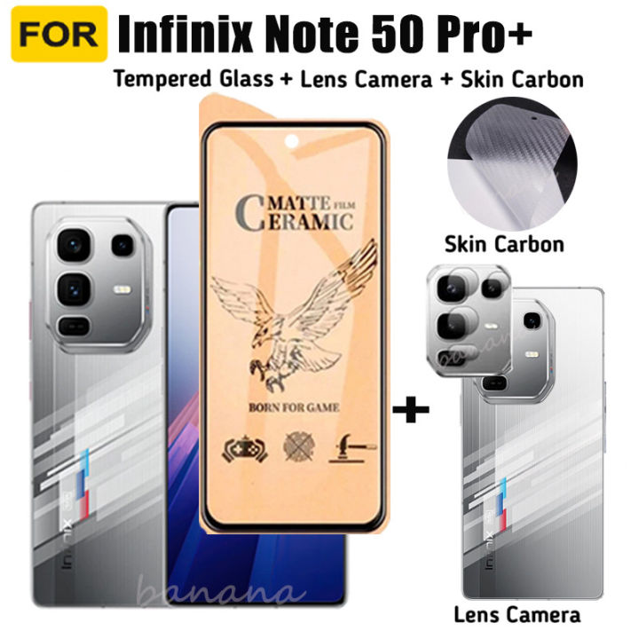 For Infinix Note 50 Pro+ Ceramic Frosted Soft Film Infinix Note 50Pro Note 50X Note 40 Note 30 Screen Protector 3 in 1 Camera Lens Protector