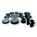 Dinner Set & Luster Tea Set 33Pcs Black Dinnerware ​Porcelain Dish & Coffee Set. 