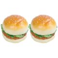 2Pc Realistic Hamburger Lifelike Simulation Fake Hamburger Bakery Display Kids Food Bread Home Decoration. 
