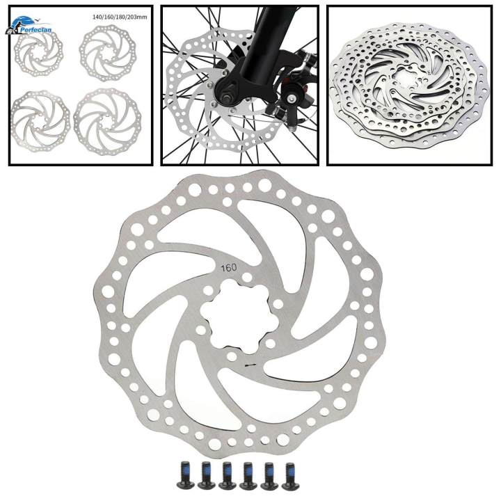 Mountain Bike Disc Brake Rotors - 160mm 6-Bolt Hollow Design In Plating Colors