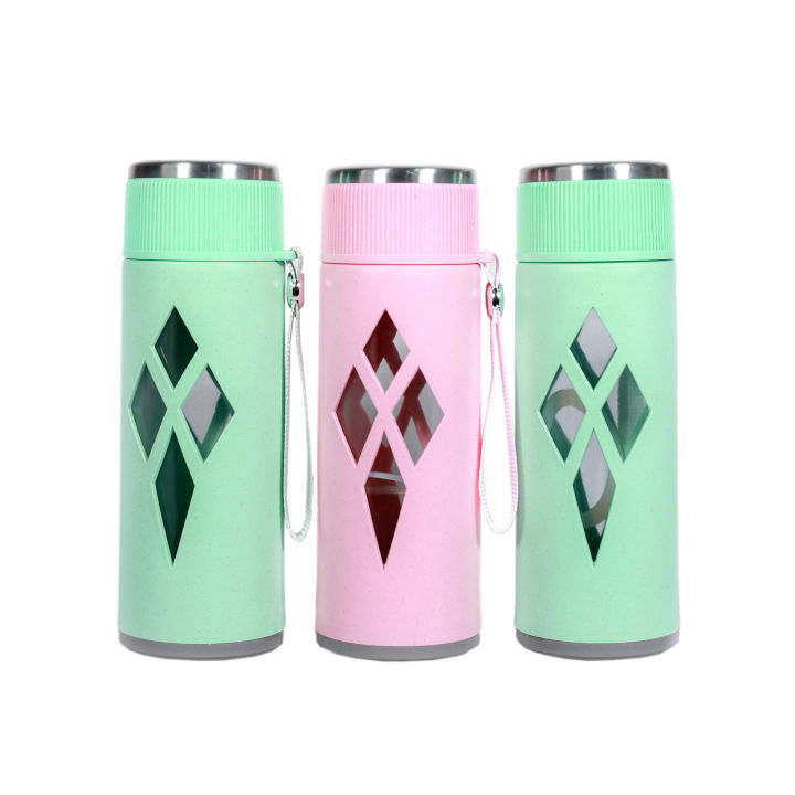 Water bottle 500ml school water bottle class water bottle inside glass out side plastic