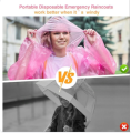 DISPOSABLE EMERGENCY RAINCOAT , ball raincoat, compact raincoat, emergency raincoat, disposable raincoat, ball poncho, waterproof poncho, portable raincoat, travel raincoat, emergency poncho, pocket raincoat. 
