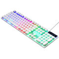 Firewings Typewriter Style Key board USB LED Backlit Round Keycaps Gaming Keyboard. 