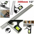 3 In 1 Square Angle Ruler Set Engineer Adjustable Combination Spirit Level Ruler Combination Protractor Measuring Tool Set 300mm. 
