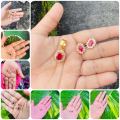 Gold plated rich look new design Diana jeweler set white, pink, red, purple fixed stone, earring, pendent for women and girl gift items for girls. 