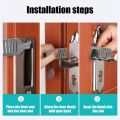 【ZIME】1xTravel Anti-theft Portable Hotel Gate Locks Stainless Steel Live Alone Security Door Stopper. 