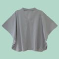 Top Summer Korean Style Extra Large Size Baggy Stretchy Waffle Fabric 190 Gsm Bat Sleeve Tee Women's Clothing Loose-Fitting Batwing Sleeve Waffle Crop, Hip Pop Leader Top Shirt Blouse Western Style Blouse Ladies Short Sleeve Clothing T-Shirt In Ash Colour. 