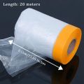 8 Pcs Plastic Dust Sheets Roll 0.55 x 20M Pre-Taped Masking Film Drop Cloths for Painting Bed Furniture Covering. 