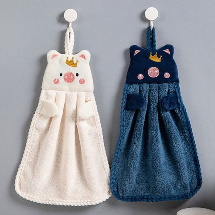 YUBAGUANB%20Handkerchief%20Supplies%20Wall%20Mounted%20Embroidery%20Quick-drying%20Plush%20Soft%20Kitchen%20Bathroom%20Use%20Hanging%20Fabric%20Microfiber%20Hand%20Dry%20Towel%20Cartoon%20Hand%20Towel%20-%20Image%209
