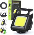 Mini LED COB Flashlight, 800 Lumens COB 4 Modes Flashlights Rechargeable Mini LED Keychain Flashlight with Bottle Opener, Magnet Design, Hook, Waterproof Pocket Light for Daily Use [Energy Class A+++]. 
