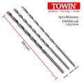 Drill Bits Set - Long - for Masonry Concrete Cement Wall Brick - 3 Pcs - 8-10-12mm. 