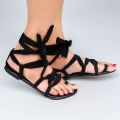 THE LADY Black tie up Women Sandals. 