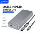 ORICO 40Gbps M.2 NVMe SSD Enclosure USB4 PCIe3.0x4 USB C Aluminum External Adapter Compatible with Thunderbolt 3 4 Tool Free. 