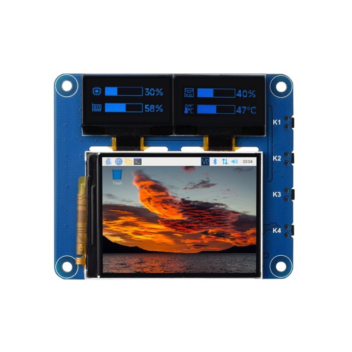2inch LCD Screen with 0.96inch OLED Display Module HAT Kit for RPi Zero ...