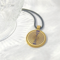 Lakhovsky MWO Golden Plated Multi-Wave Oscillator Energy Disc Pendant Necklace Balance Energy B. 