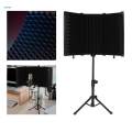 Studio Microphone Isolation Shield Sound Windshield Mic Sound Absorbing Foam Acoustic Sound Shield for Broadcasting Condenser Mic Podcasts - 3 Panels. 