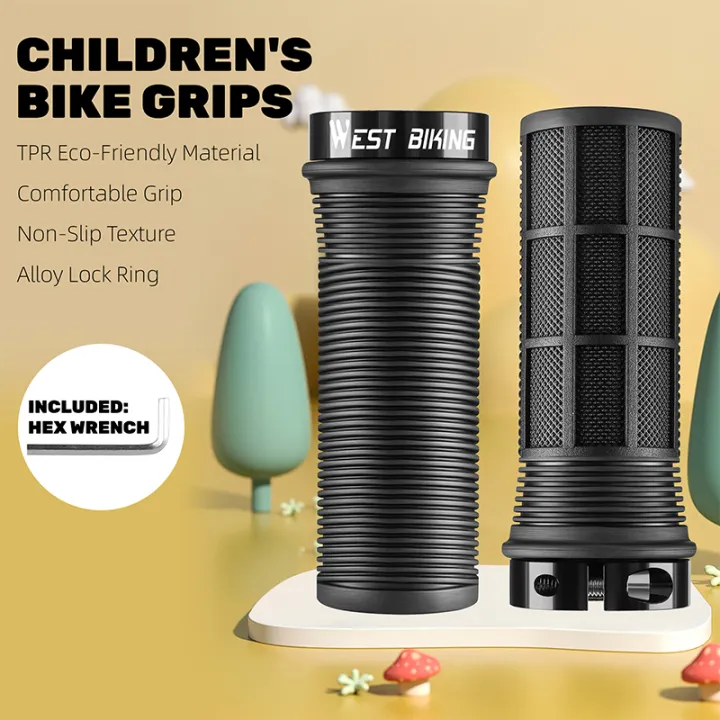 WEST%20BIKING%20Children's%20Bicycle%20Rubber%20Grip%20Alloy%20Lock%20Anti%20Slip%20Rubber%20Bicycle%20Grip%20Double%20Aluminum%20Lock%20Bicycle%20Grip%20-%20Image%207