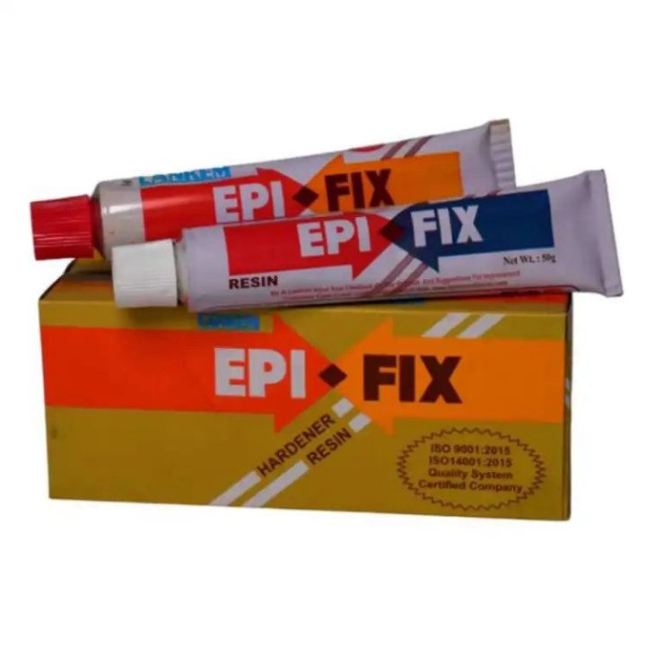 Epifix Tubes (Resin+Hardner)  Lankem For an unbreakable bond, Robbialac EpiFix. A sticky mess. Wood, metal, rubber for any surface.