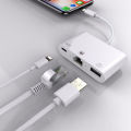 High Speed Adapter to RJ45 Ethernet LAN Wired Networrk for iPhone/iPad with Charging and USB 3 Camera reader port. 