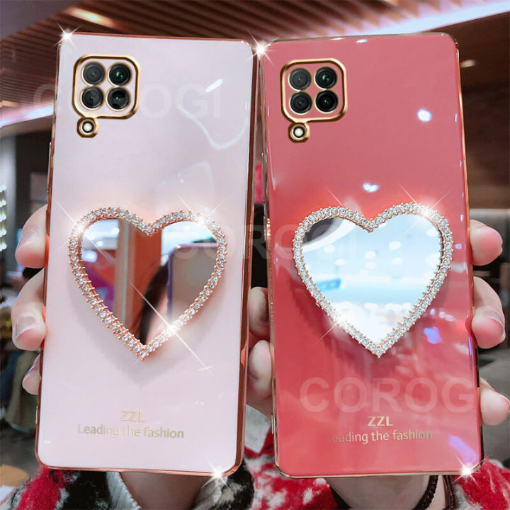 For%20Samsung%20Galaxy%20A12%20/%20M12%20Cover%20with%20Makeup%20Mirror%20Shiny%20Plating%20Square%20Bumper%20Girls%20Phone%20Case%20Soft%20TPU%20Silicone%20Shockproof%20Protective%20Back%20Cover%20-%20Image%203
