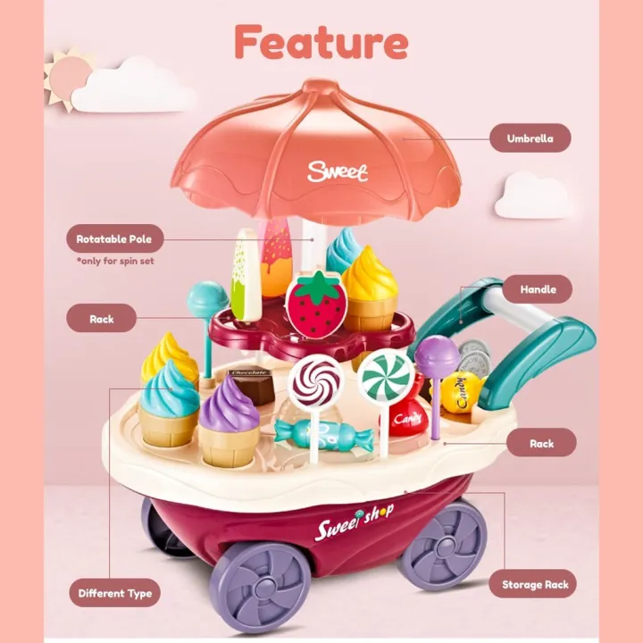 Iskiddo%2030%20PCS%20/%2042%20Pcs%20Ice%20Cream%20Candy%20Cart%20Kitchen%20Playset%20Kids%20Toy%20Girls%20Pretend%20Play%20Toys%20Troli%20Aiskrim%20Music%20Light%20-%20Image%203