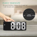 LED Mirror Screen Alarm Clock Creative Digital Clock Voice Control Snooze Time Date Temperature Display Rectangle Desktop Clocks. 