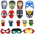 halloween mask Kids Spiderman/Iron Man/Hulk/Black Panther Superhero Mask Kids Avenger Mask/Eye Mask/Wristband Halloween/Carnival Party PropsParty Tableware. 