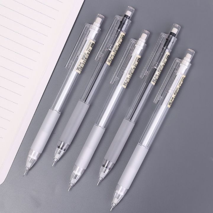 Korean%20Minimalist%200.5mm%200.7mm%20Refill%20Press%20Mechanical%20Pencil%20Transparent%20Plastic%20Art%20Sketching%20Automatic%20Pencils%20Students%20Drawing%20Stationery%20School%20Office%20Supplies%20-%20Image%202