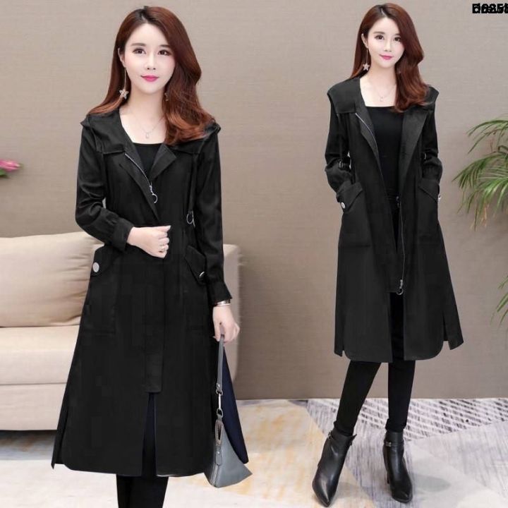 Spring and Autumn Korean Style New Knee Fashion Hooded Slimming - Main Image