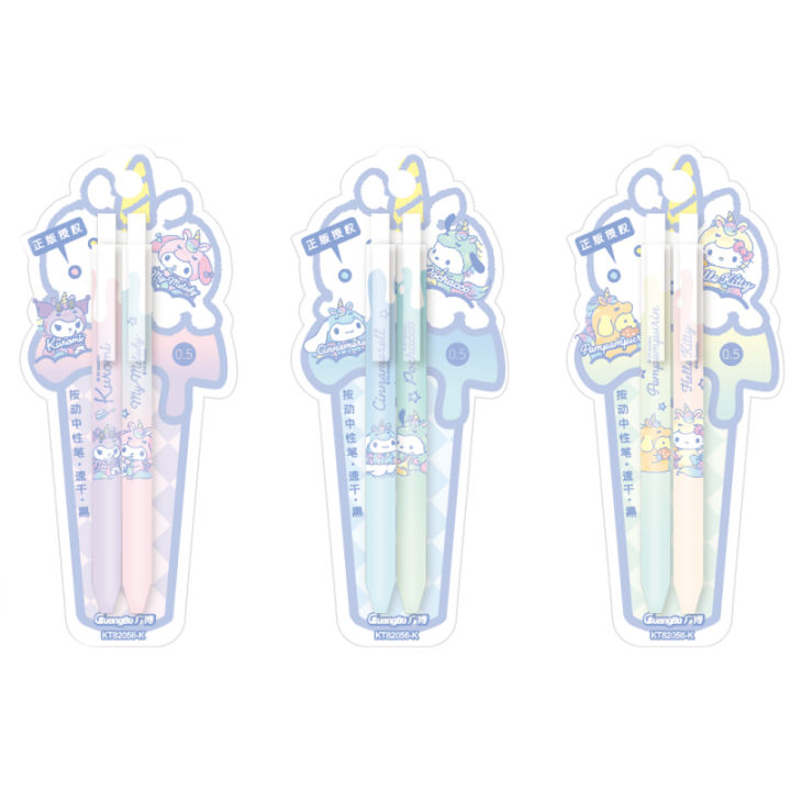 %E3%80%90The%20Quiet%20Page%E3%80%91Guangbo%202pcs/set%20Kt82056-K%20Sanrio%20Hello%20Kitty%20My%20Melody%20Kuromi%20Neutral%20Pen%200.5mm%20Gel%20Pen%20Black%20Ink%20Supplies%20School%20Stationery%20-%20Image%203