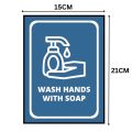 Wash Hands With Soap Sign Board - FOAM BOARD MATERIAL. 
