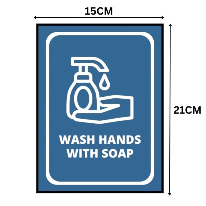 Wash Hands With Soap Sign Board - FOAM BOARD MATERIAL