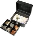 DL Metal Cash Box & Jewelry Safe Locker with Plastic Coin Tray & Key Lock (3 Sizes) by ZinZen. 