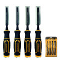 Wood Firmer Chisel Set 4 PCS Blade with Parkerizing for Rust Protection Chrome-Vanadium Steel Professional Heavy Duty for Woodworking. 
