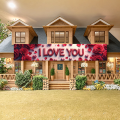 Valentine's Day Party Romantic I Love You Rose Theme Event Wedding Photo Booth Background Decoration Celebration Banner. 