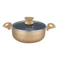 THE HARVEST 26 CM Eco-Friendly Ceramic Non-Stick Casserole Pan with Induction Bottom & Free Bamboo Spatula. 