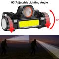 Portable mini High Power LED Headlamp Built-in Battery T6+COB USB Rechargeable Headlight Waterproof Head Torch Head Lamp. 